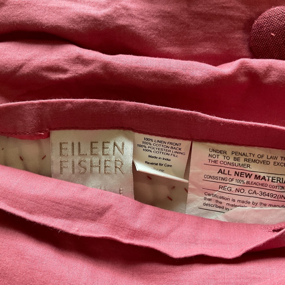 2 EILEEN FISHER Home Standard Quilted Pillow  Shams Linen/ Cotton Blend